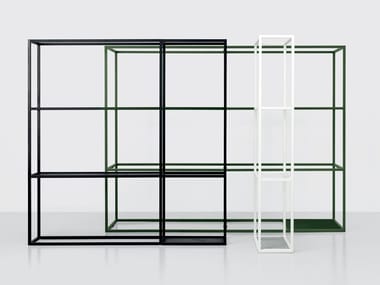 REGOLI - Open sectional metal shelving unit by Kristalia