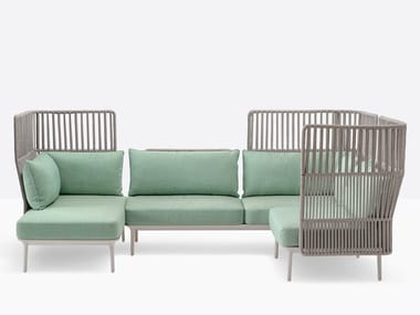 REVA COCOON - Modular fabric garden sofa with chaise longue by Pedrali