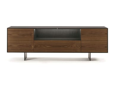 RIALTO FLY OPEN - Solid wood and blockboard sideboard with iron frame by Riva 1920