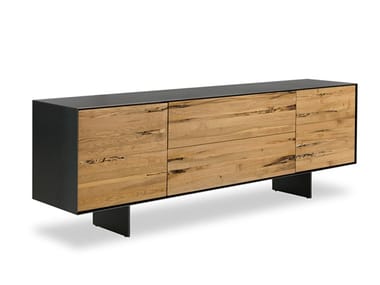 RIALTO FLY - Solid wood sideboard with doors by Riva 1920