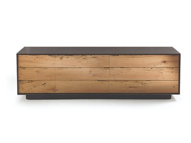 Rialto - Sideboard in solid wood and blockboard with iron frame by Riva 1920