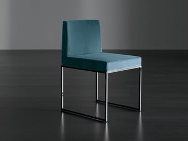 RIDER UNO - Upholstered leather chair by Meridiani