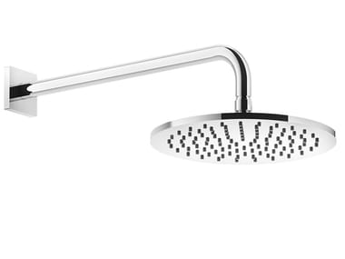 RILIEVO - Wall-mounted round brass overhead shower with arm by Gessi