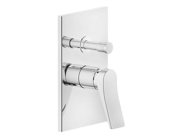 RILIEVO - Brass shower mixer with diverter with plate by Gessi