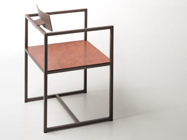 RIVIERA - Metal chair with armrests by De Castelli