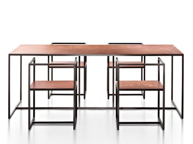 RIVIERA - Rectangular metal table by De Castelli