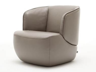 ROLF BENZ 384 - Leather easy chair with armrests by Rolf Benz