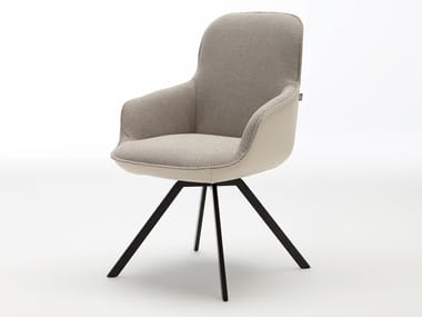 ROLF BENZ 671 SMO - Upholstered trestle-based chair with armrests by Rolf Benz