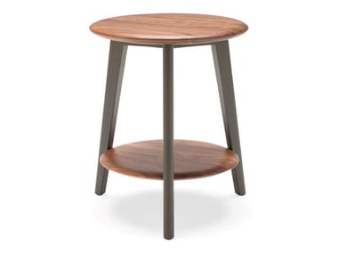 ROLF BENZ 910 - Round solid wood high side table by Rolf Benz