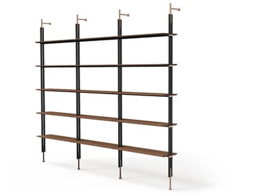 ROLL - Wall-mounted sectional wooden bookcase by Bonaldo