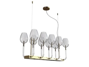 ROS? 3050/L10 - LED blown glass and metal chandelier by Italamp