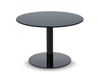 FLASH - Round glass and steel coffee table by Tom Dixon