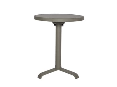 GUÉRIDON 77 - Folding round stainless steel table by Tolix