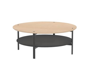 RUTA TABLE ME1951 - Round oak coffee table by Andreu World