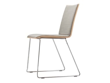 S 182 PST - Sled base upholstered chair by Thonet