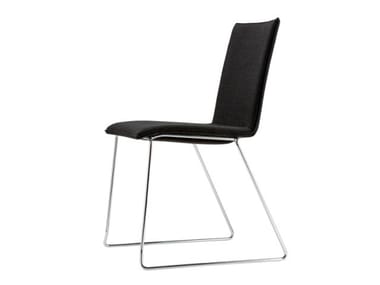 S 182 PVST - Sled base upholstered chair by Thonet