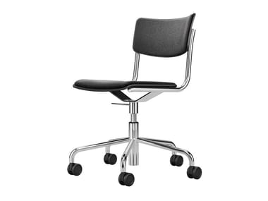 S 43 PVDR - Swivel upholstered chair with castors by Thonet