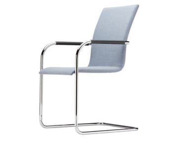 S 56 PF - Cantilever upholstered chair with armrests by Thonet