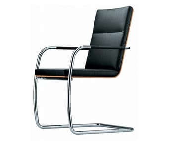 S 61 - Cantilever upholstered chair with armrests by Thonet