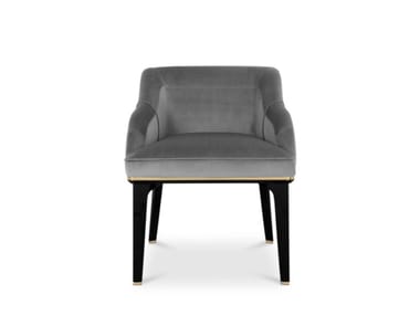 SABOTEUR - Upholstered velvet chair with armrests by Luxxu