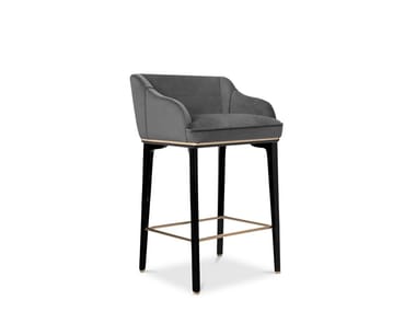 SABOTEUR - High upholstered velvet stool by Luxxu