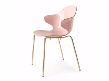 SAINT TROPEZ - Stackable polycarbonate chair with armrests by Calligaris