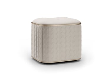 SAN MARCO - Upholstered rectangular leather pouf by Reflex