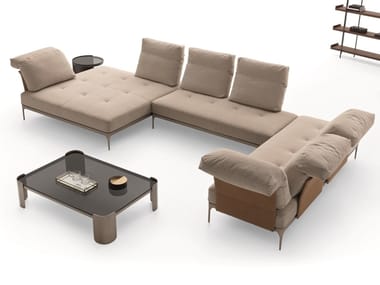 ADA - Corner sectional fabric sofa with chaise longue by Ditre Italia