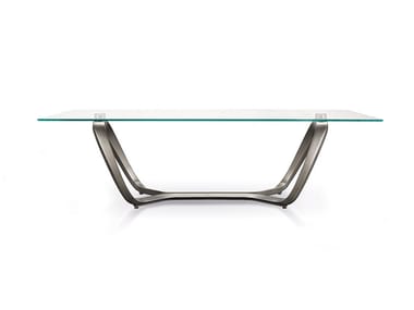 SEGNO - Rectangular glass dining table by Reflex