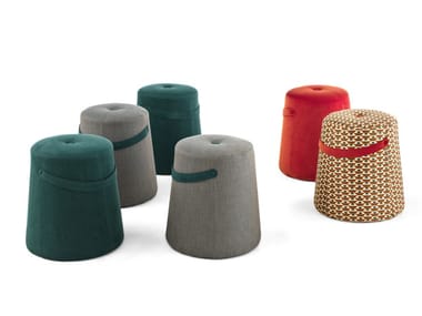 SEGRETI S96 - Upholstered round fabric pouf by Arte Brotto