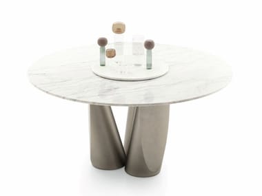 SENTEI - Round marble table with Lazy Susan by Ditre Italia