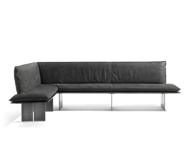 SEQUOIA - Corner upholstered leather bench with back by Riva 1920