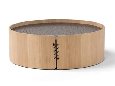 SETACCI - Round wooden coffee table by Amura
