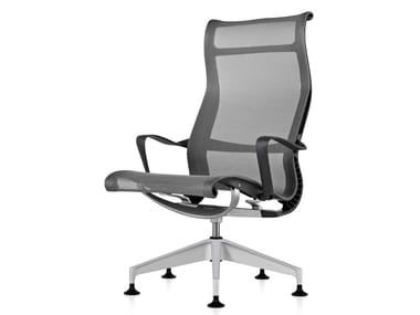SETU - Swivel mesh office chair with armrests by Herman Miller