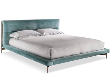 SHANGHAI - Velvet bed with upholstered headboard by Cantori