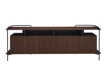 ALANDO - Walnut sideboard with flap doors by Ligne Roset