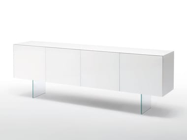 MAGIC BOX - Crystal sideboard with doors by Glas Italia