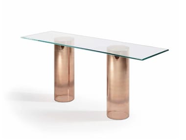 SIGNORE DEGLI ANELLI - Rectangular glass console table by Reflex