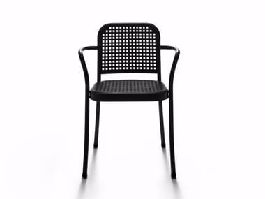 SILVER - Stackable aluminium chair with armrests by DE PADOVA