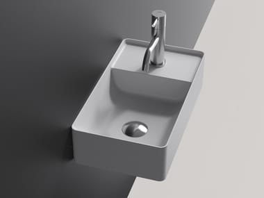 SIMPLO - Rectangular wall-mounted Flumood® handrinse basin by Antonio Lupi Design