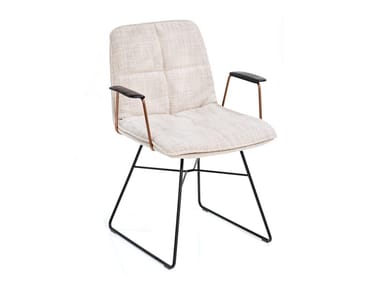 SHILO - Sled base upholstered fabric chair with armrests by Wittmann