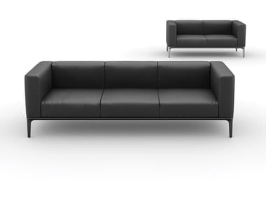 SLIM - Sectional 3 seater leather sofa by Sovet Italia