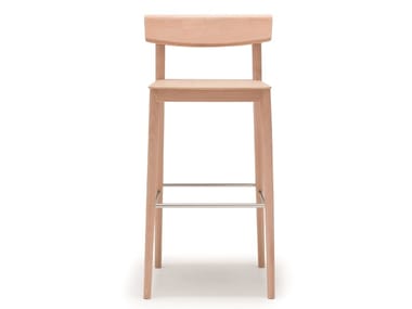 SMART BQ0637 - High wooden stool with back by Andreu World