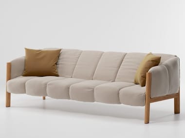 PLUMON - 3 seater fabric garden sofa by Kettal