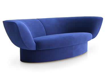 TULIPA - Curved velvet sofa by Sicis