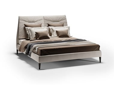 SOFT - Leather bed with high headboard by Reflex