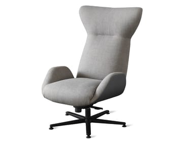 SOHO GIREVOLE - High-back fabric armchair with armrests by Casamania & Horm