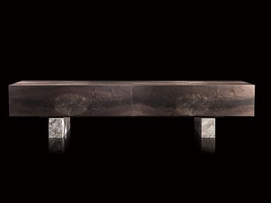 SLIM SIDE - Solid wood sideboard with flap doors by Henge