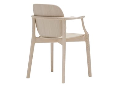 SOLO CHAIR SO3021 - Solid wood chair with armrests by Andreu World