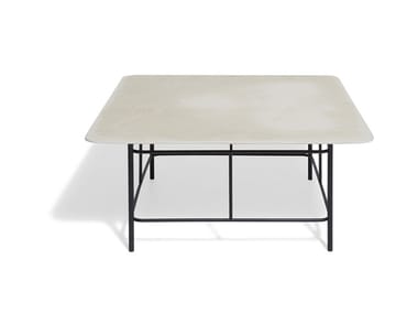 ANDON - Square natural stone garden side table by DE PADOVA